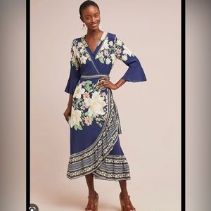 Women’s farm Rio for Anthropologie floral wrap dress